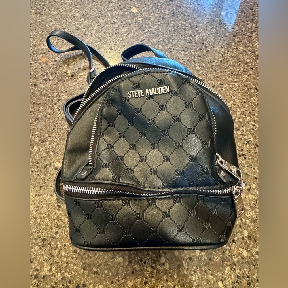 Steve Madden Black Mini Backpack